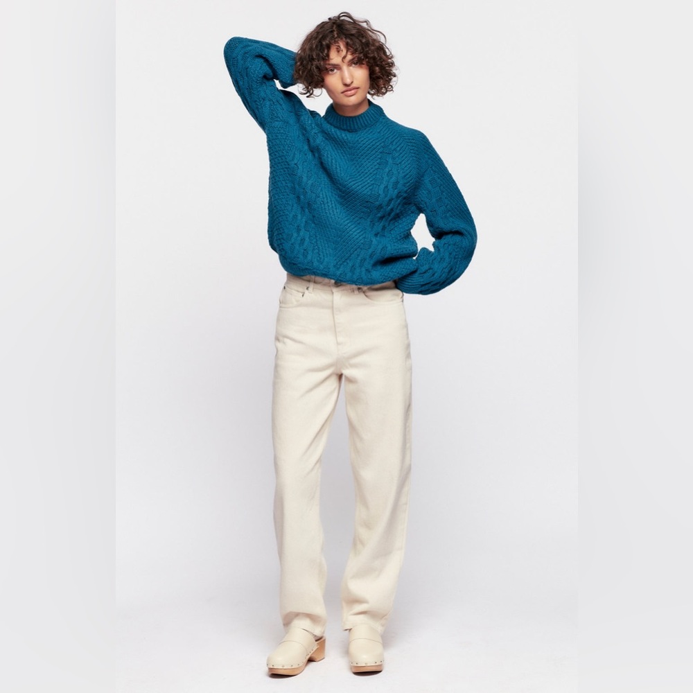 NWT KOTN Women’s Cable Sweater in Marine Blue